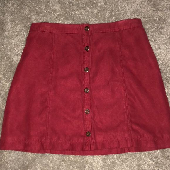 Hollister Dresses & Skirts - Red Suede Hollister Skirt